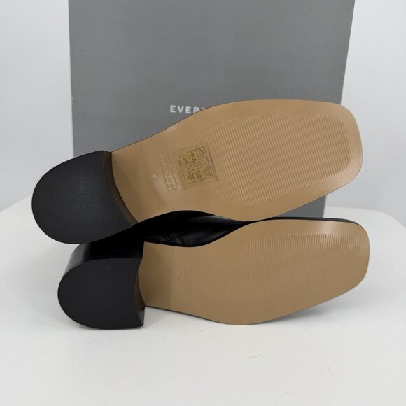 Everlane The City Boot in Black Leather sz 7 Women's Side Zip Block Heel Ankle - Picture 7 of 8